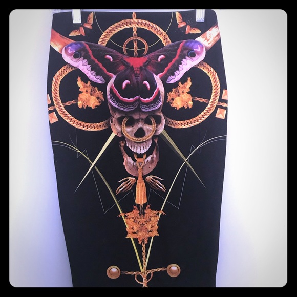 Iron Fist Dresses & Skirts - Iron Fist Mayan Temple skull pencil skirt